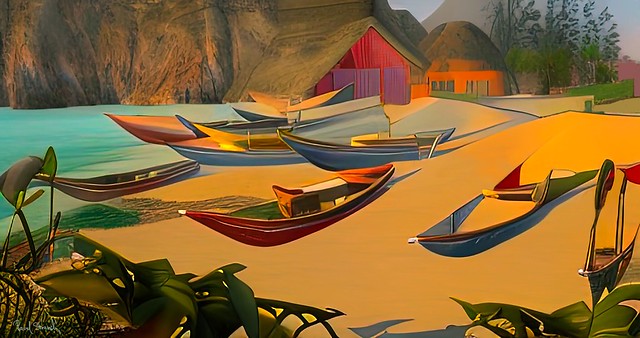 Boats in the sand